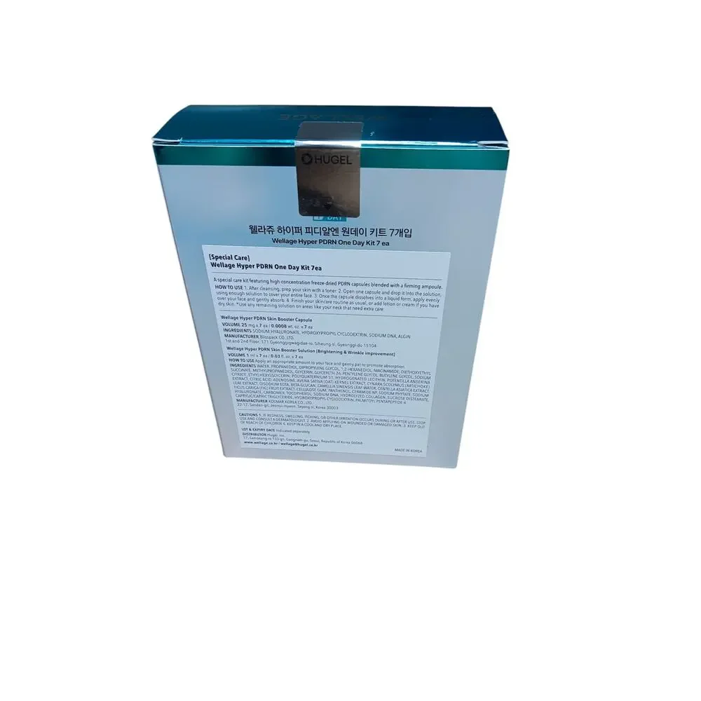 New in Box Sealed WELLAGE Hyper PDRN One-day Kit 7ea, Korean PDRN Salmon DNA